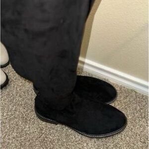 Black Suede Over-the-Knee Boots